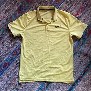 NIKE Men's NikeCourt Dri-fit Victory Polo - Tennis - Size Medium - Yellow